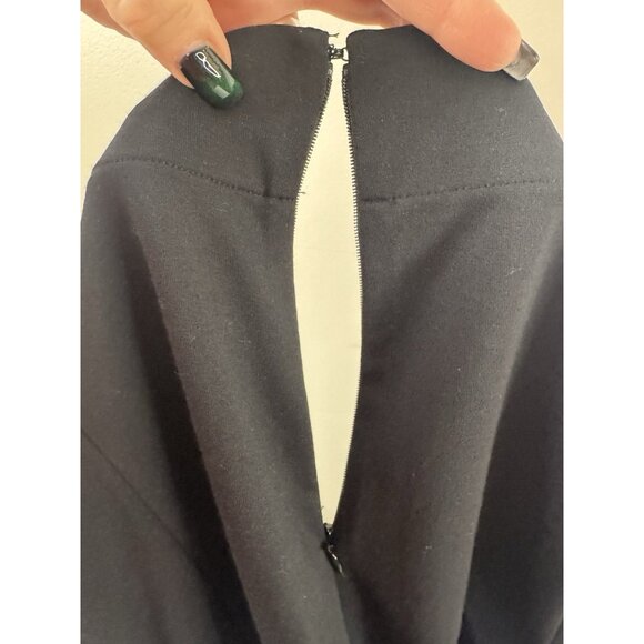 Lands End Womens 18 Black Ponte Knit Swing Midi Skirt City Classic Modest Preppy - Picture 3 of 9